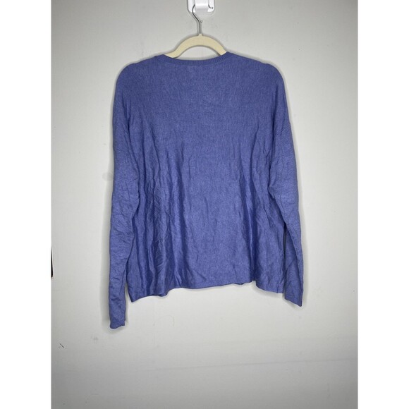 Eileen Fisher Sweater Womens Medium Blue Knit Crewneck Pullover Winter Soft - Picture 5 of 5